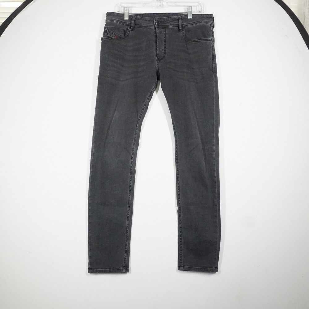 Diesel Sleenker Jeans Mens 35x30 Washed Black Slim Skinny Stretch Denim Urban